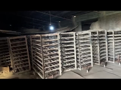 کوره ی پرتابی که کاشی های قرمز را می سوزاند